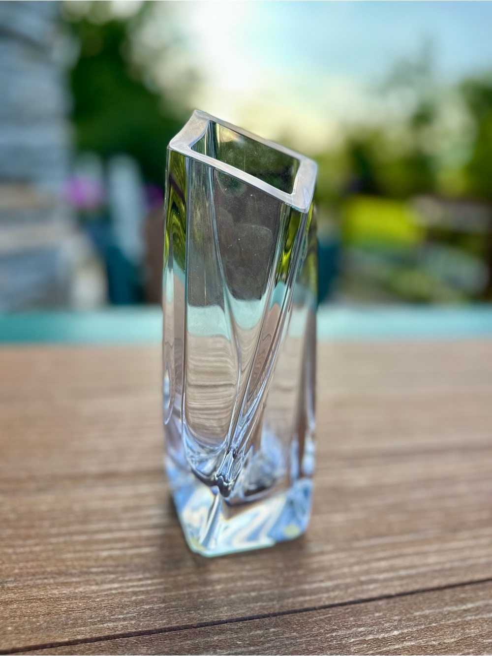 Vintage Kosta Boda "Sails" Crystal Twist Vase By Göran Wärff - Signed